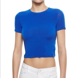 Alice + Olivia Short-Sleeve Crewneck Crop Top (New Without Tag)